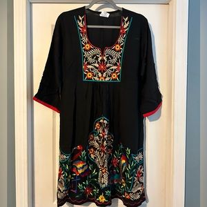 Embroidered Mexican shirt dress